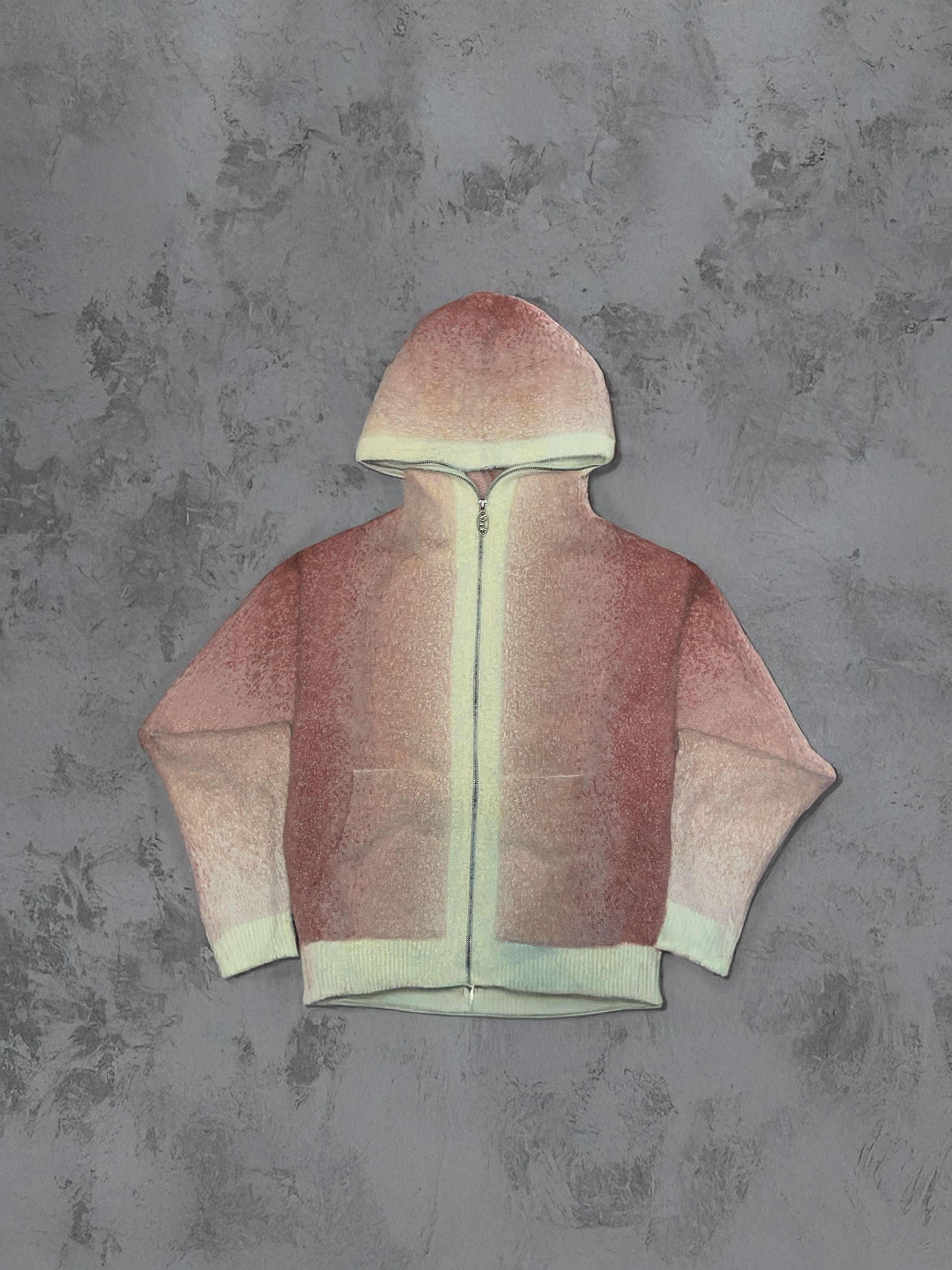 NUDE PROJECT ZIP-UP KNIT HOODIE PINK - Image 1