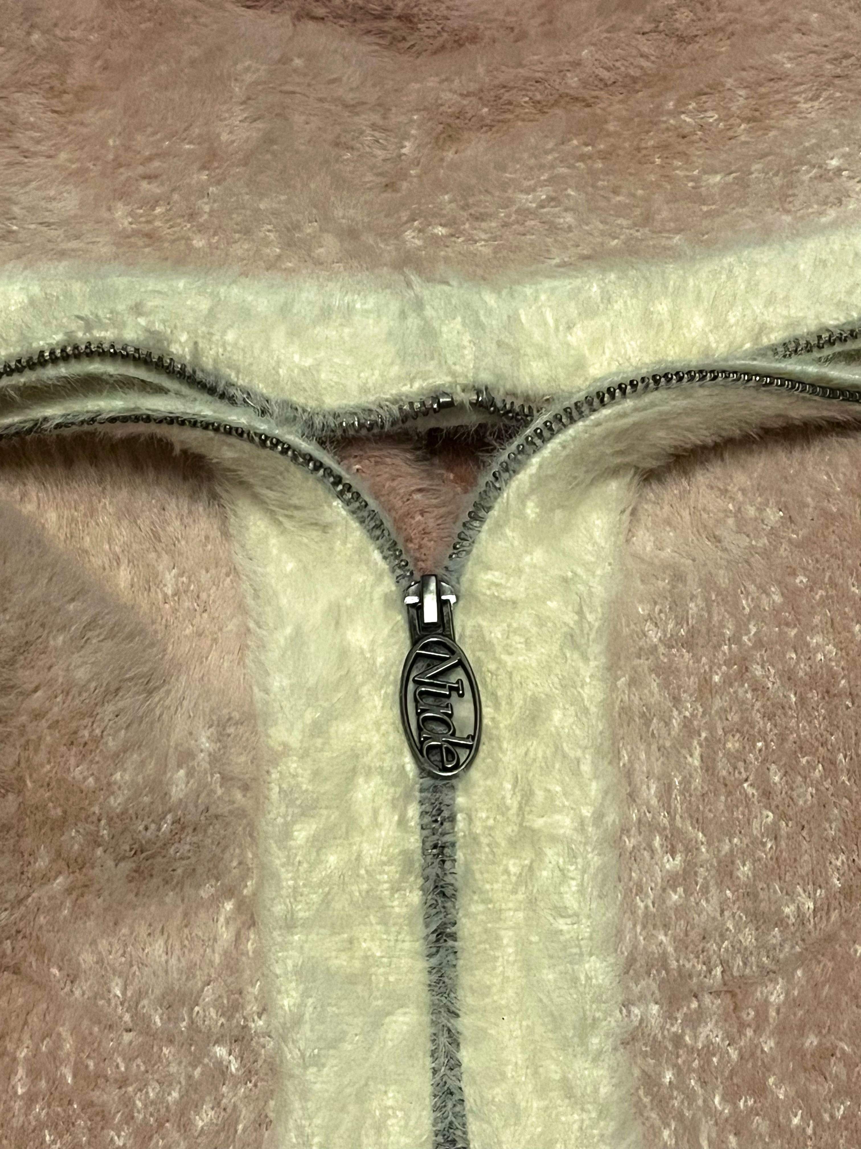 NUDE PROJECT ZIP-UP KNIT HOODIE PINK - Image 3